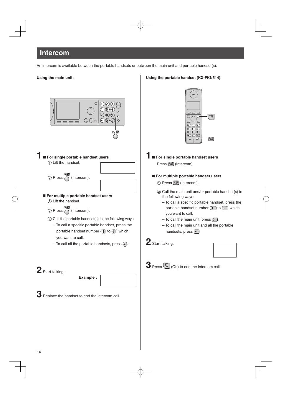 Intercom | Panasonic KX-PW606DW User Manual | Page 14 / 24