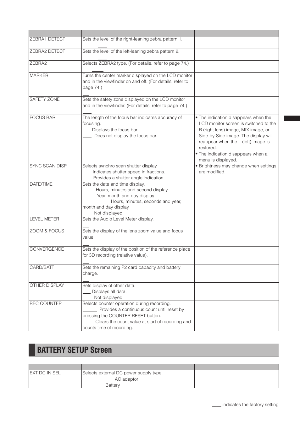 Battery setup screen | Panasonic AG-3DP1G User Manual | Page 117 / 140