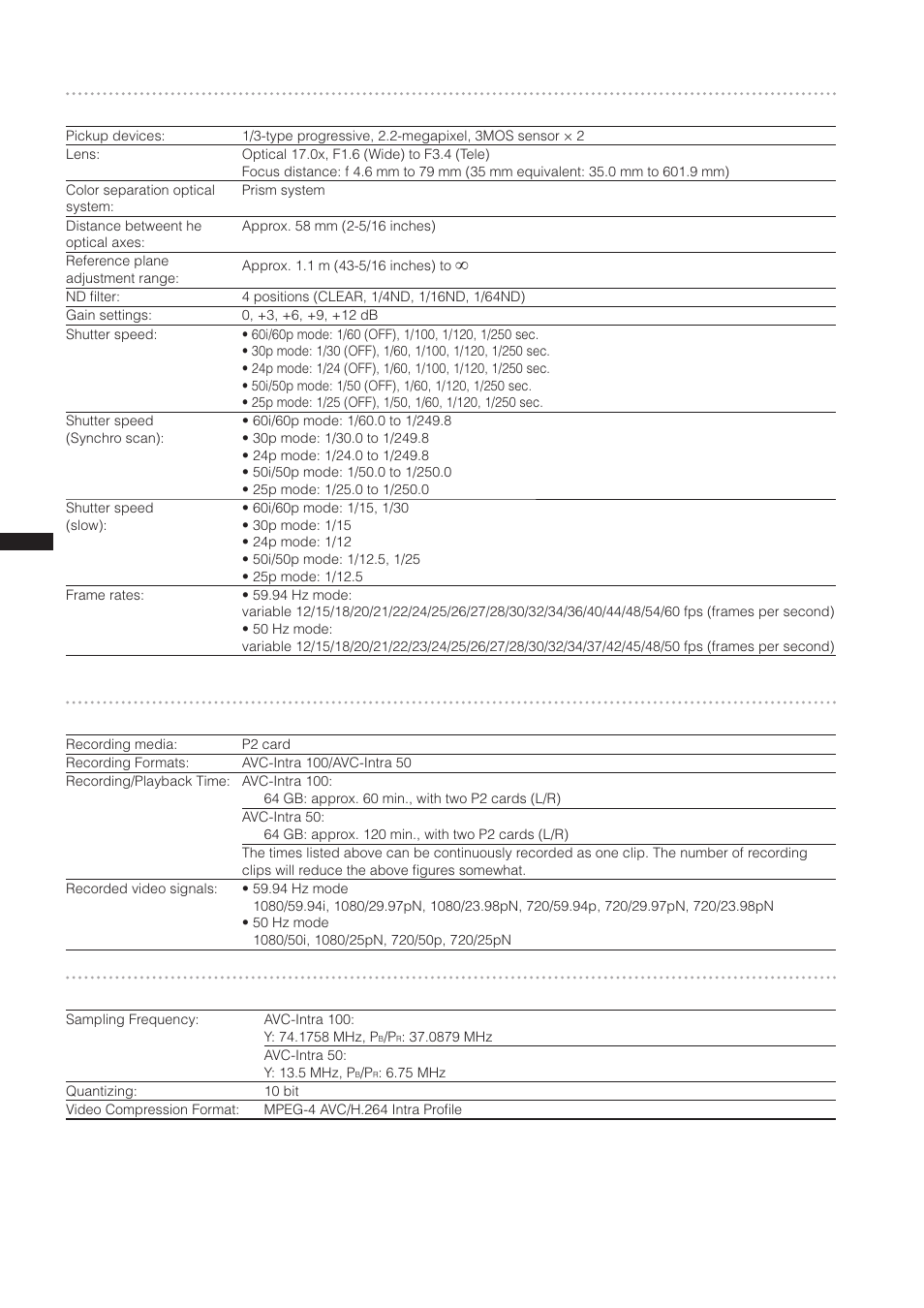 Camera unit, Digital video unit | Panasonic AG-3DP1G User Manual | Page 136 / 140