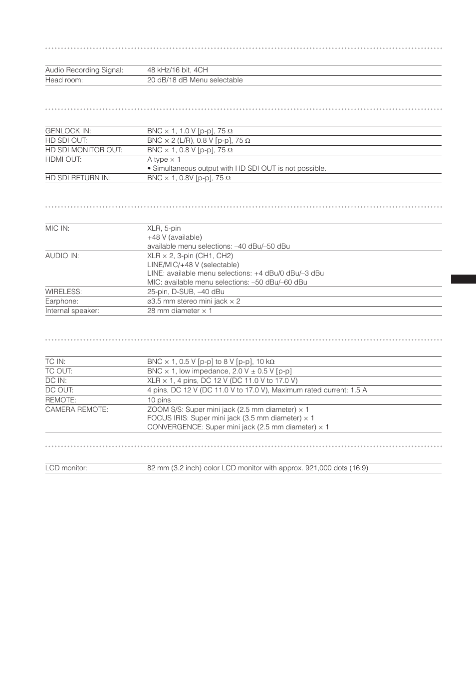 Digital audio unit, Video input/output unit, Audio input/output unit | Other input/output unit, Lcd monitor unit | Panasonic AG-3DP1G User Manual | Page 137 / 140