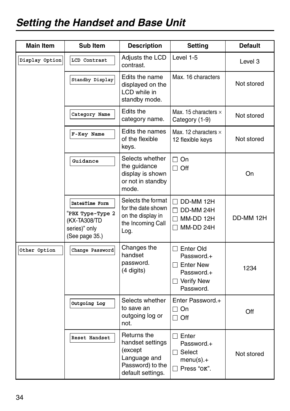 Setting the handset and base unit | Panasonic KX-TDA50 User Manual | Page 34 / 40