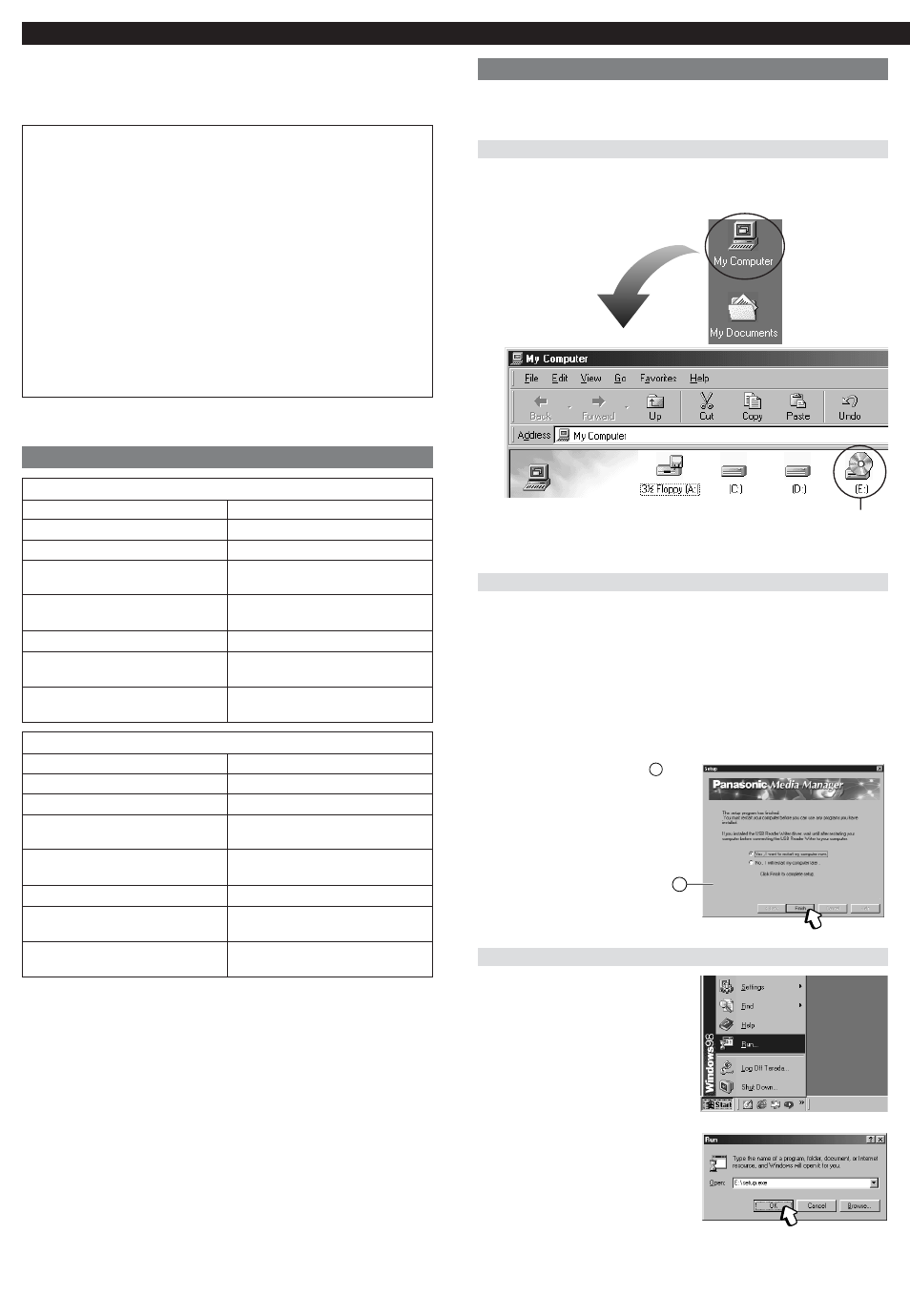 System requirements, Installation, Panasonic media manager | Panasonic SV-SD50 User Manual | Page 2 / 8