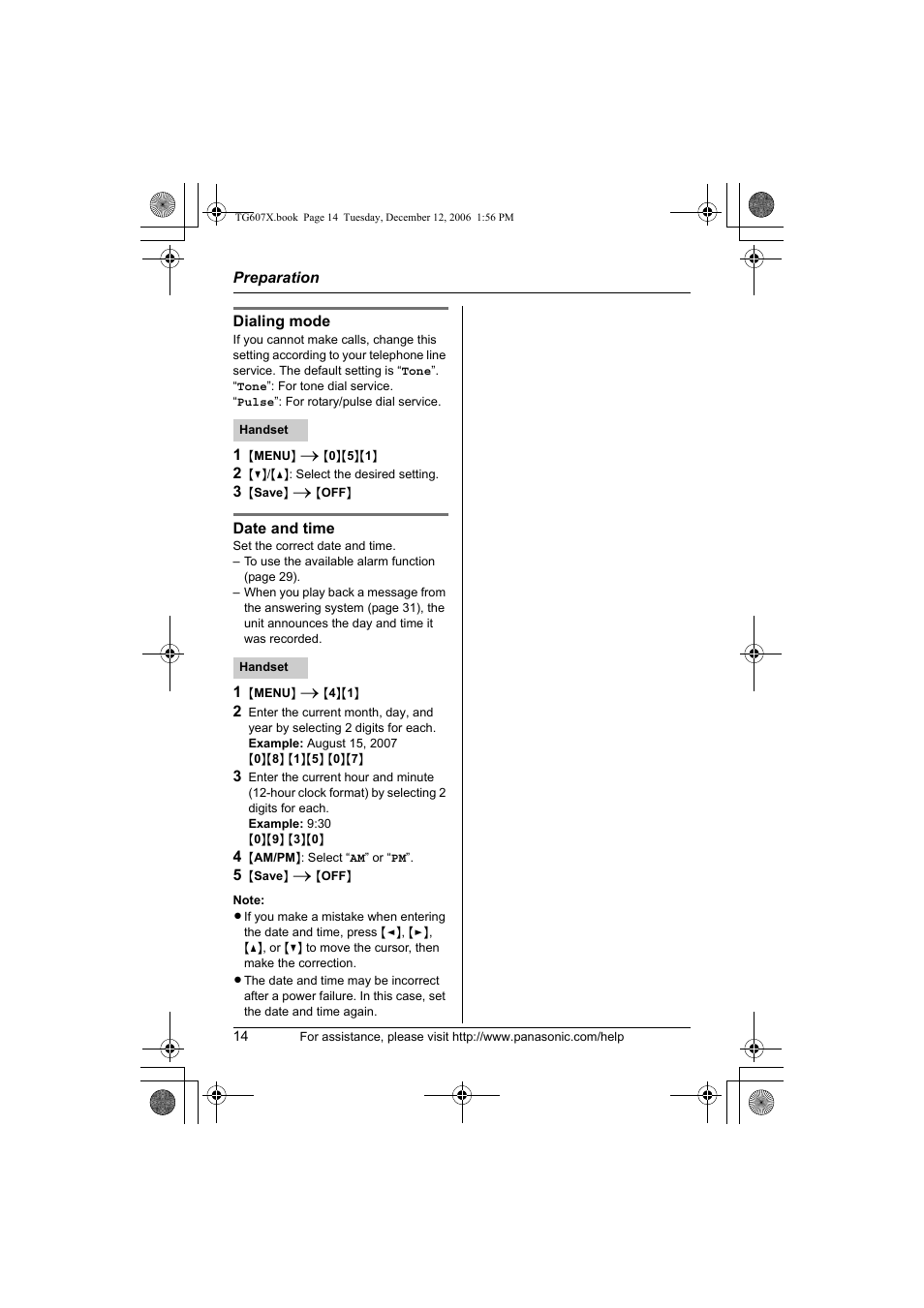 Panasonic KX-TG6073 User Manual | Page 14 / 56