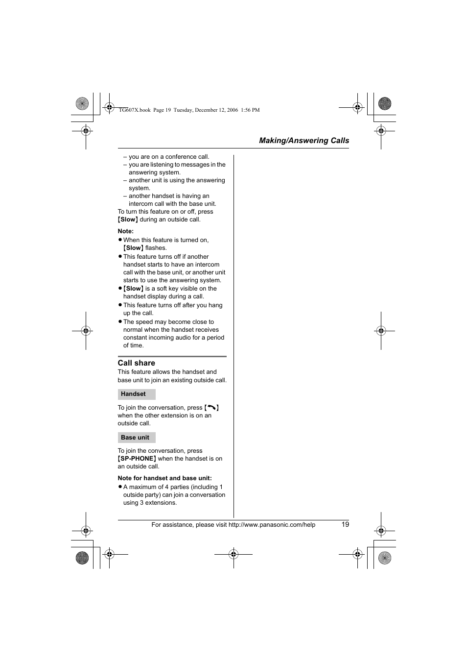 Panasonic KX-TG6073 User Manual | Page 19 / 56