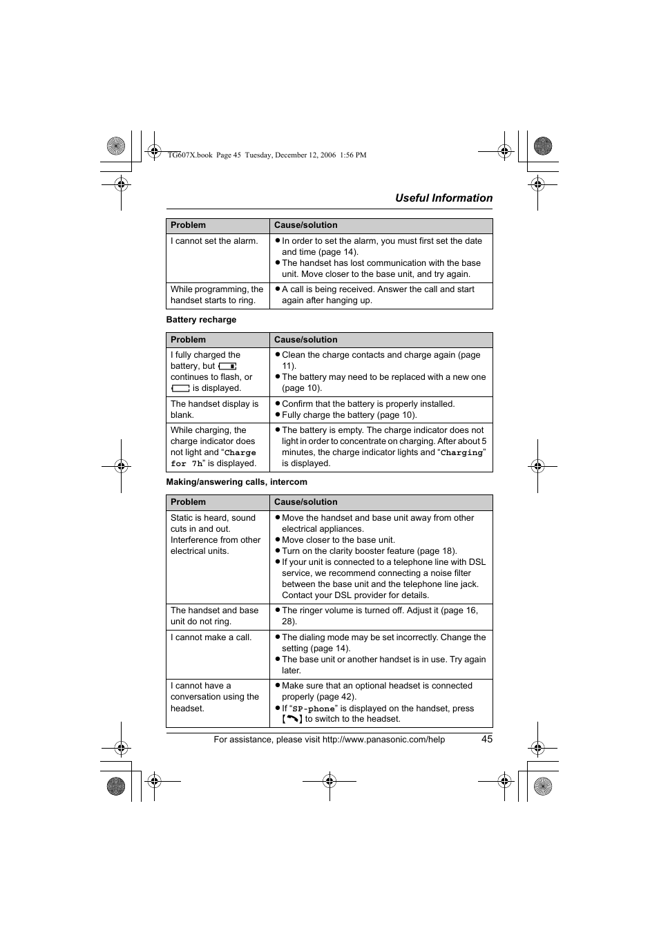 Panasonic KX-TG6073 User Manual | Page 45 / 56