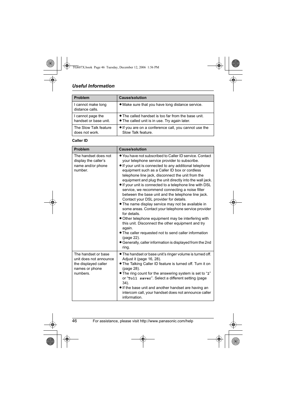 Panasonic KX-TG6073 User Manual | Page 46 / 56