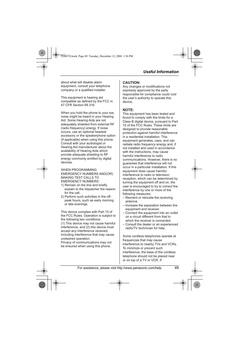 Panasonic KX-TG6073 User Manual | Page 49 / 56