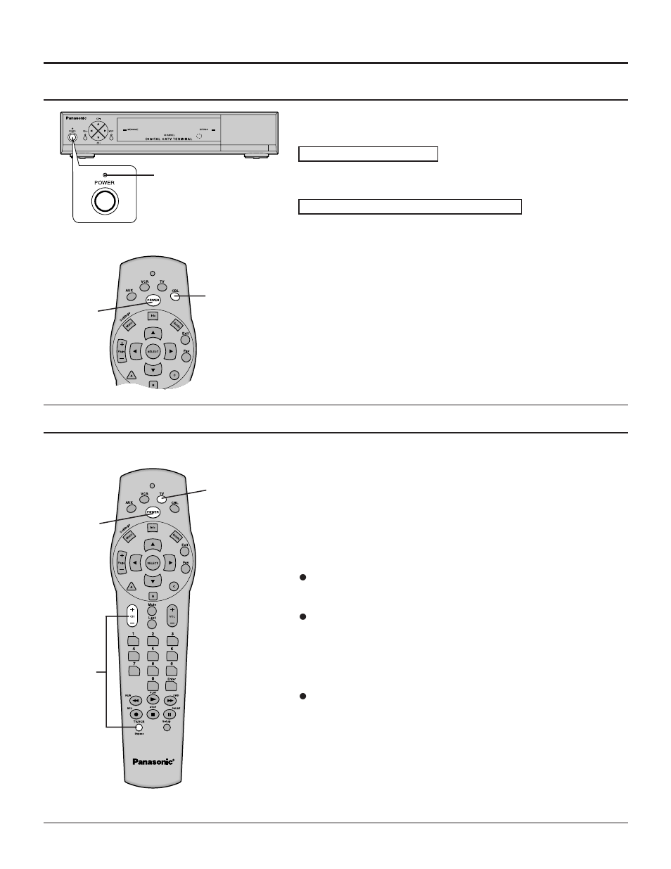 Power on/off, Changing the tv input source (panasonic tv models), Installation | Panasonic TZ-PCD2000 User Manual | Page 13 / 28
