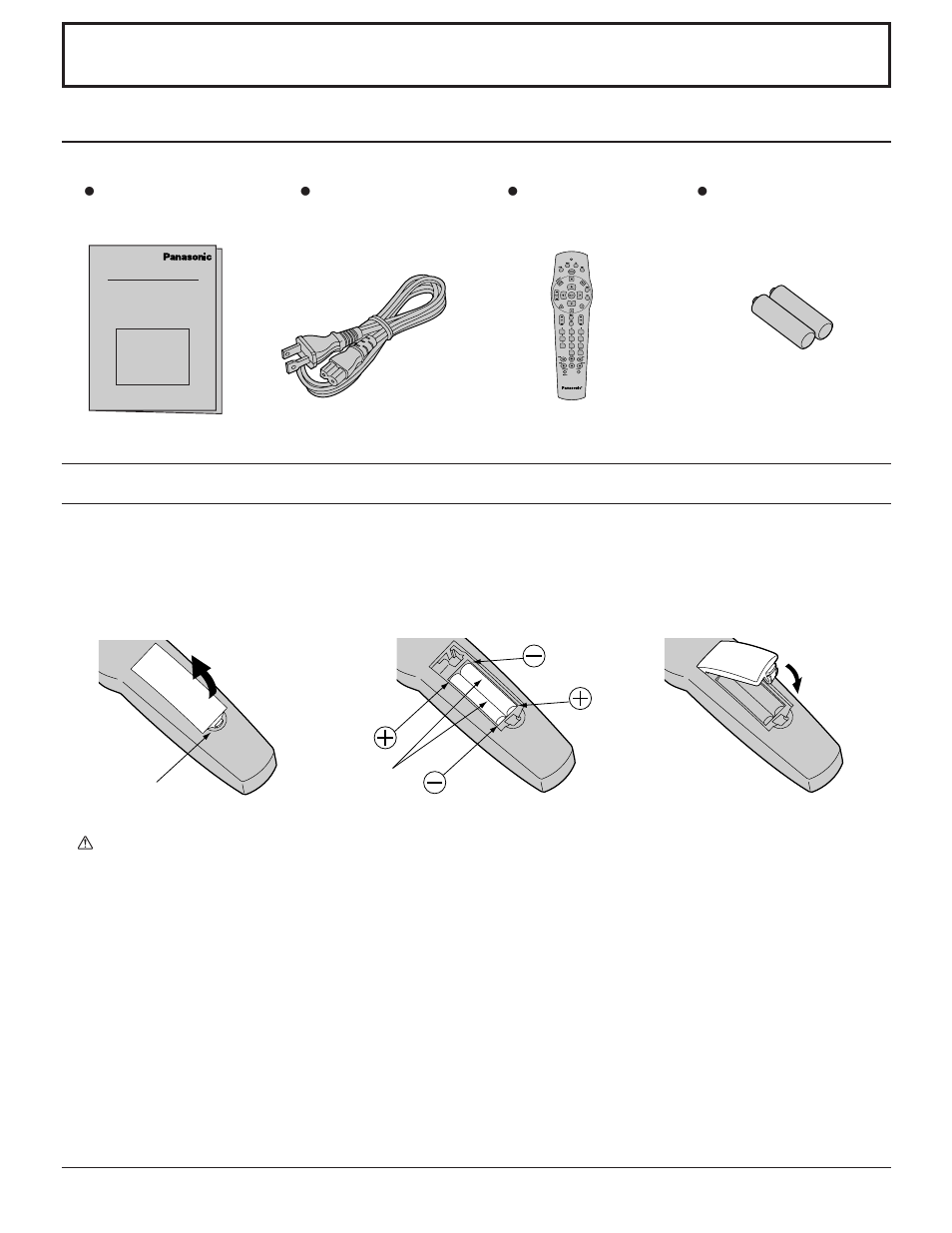 Installation, Accessories, Remote control battery installation | Panasonic TZ-PCD2000 User Manual | Page 7 / 28