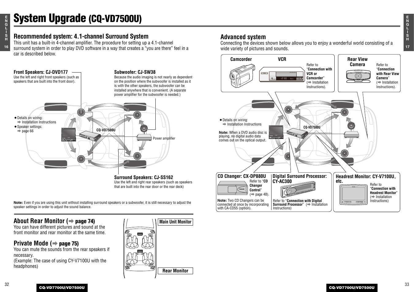 System upgrade, Cq-vd7500u) | Panasonic CQ-VD7700U User Manual | Page 14 / 44