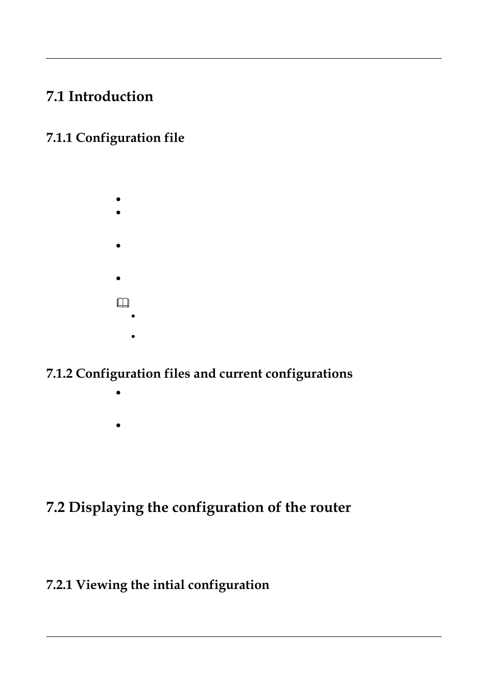 1 configuration file, 2 configuration files and current configurations, 1 viewing the intial configuration | 11 configuration examples -14, 1 viewing the intial configuration -2, 1 introduction, 2 displaying the configuration of the router | Panasonic NN46240-501 User Manual | Page 127 / 237