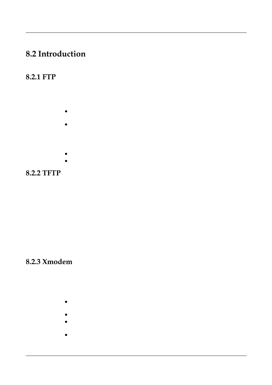 2 introduction, 1 ftp 8.2.2 tftp, 3 xmodem | Panasonic NN46240-501 User Manual | Page 138 / 237