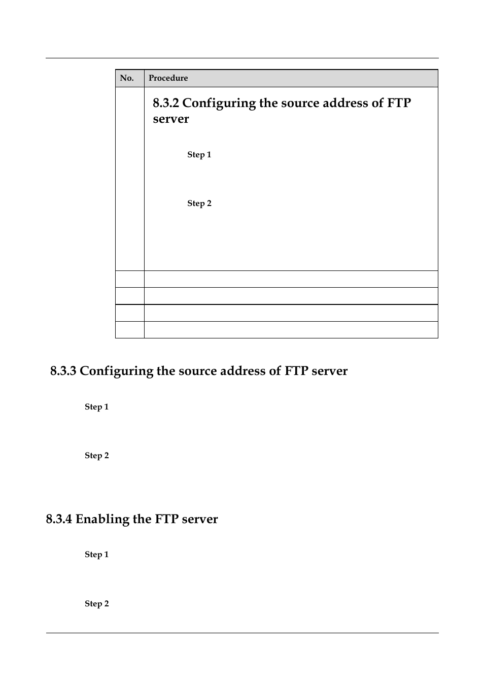 2 configuring the source address of ftp, Server, 3 configuring the source address of ftp server | 4 enabling the ftp server, 2 enabling the ftp server -4, 2 configuring the source address of ftp server | Panasonic NN46240-501 User Manual | Page 140 / 237