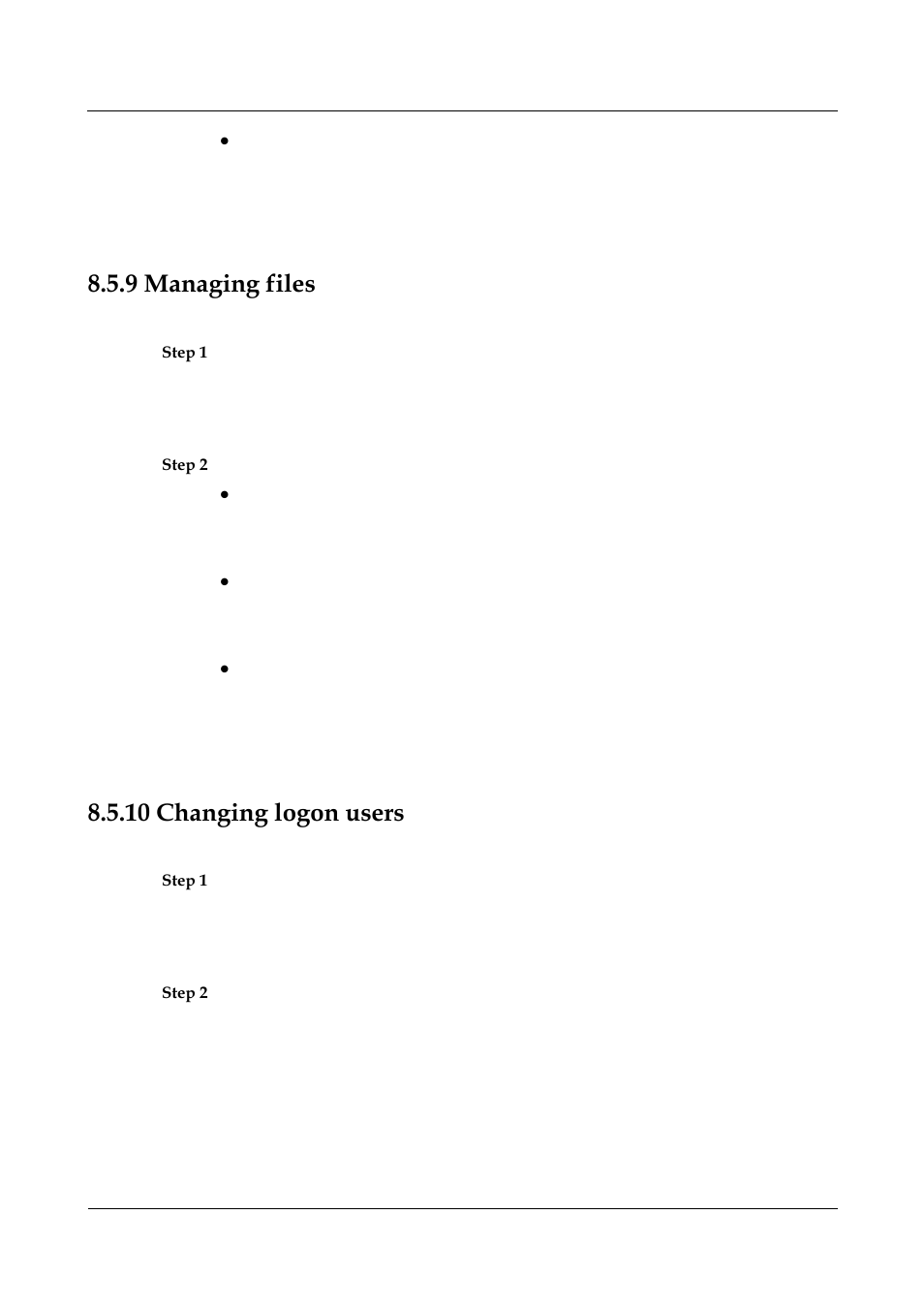 9 managing files, 10 changing logon users, 3 managing files -5 | 8 changing logon users -11 | Panasonic NN46240-501 User Manual | Page 149 / 237