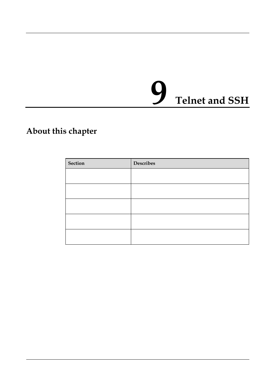 Telnet and ssh, 9 telnet and ssh -1, About this chapter | Panasonic NN46240-501 User Manual | Page 168 / 237