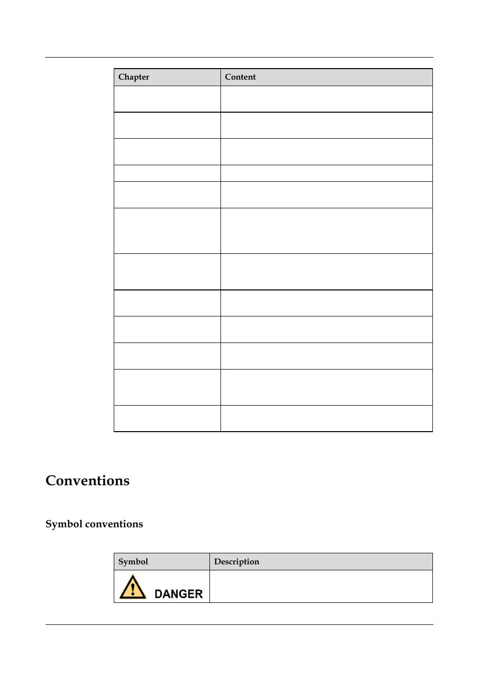 Symbol conventions, Conventions, Danger | Panasonic NN46240-501 User Manual | Page 17 / 237