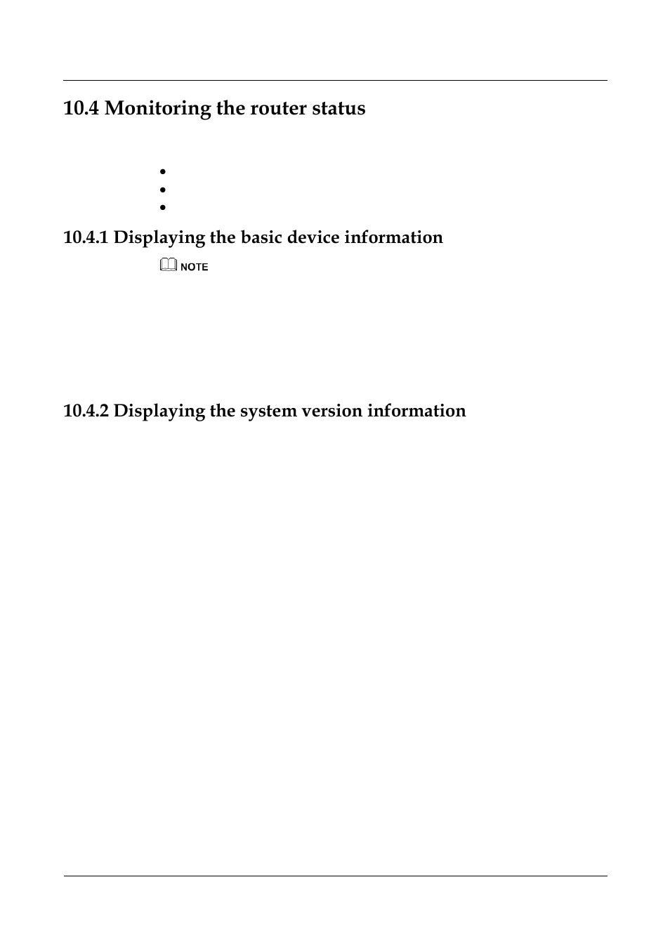 1 displaying the basic device information, 2 displaying the system version information, 1 displaying the basic device information -7 | 2 displaying the system version information -7, Monitoring the router status, 4 monitoring the router status | Panasonic NN46240-501 User Manual | Page 197 / 237