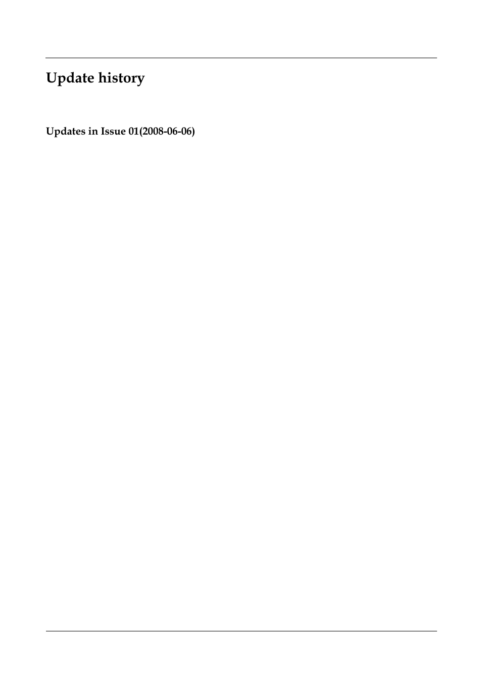 Updates in issue 01(2008-06-06), Update history | Panasonic NN46240-501 User Manual | Page 20 / 237