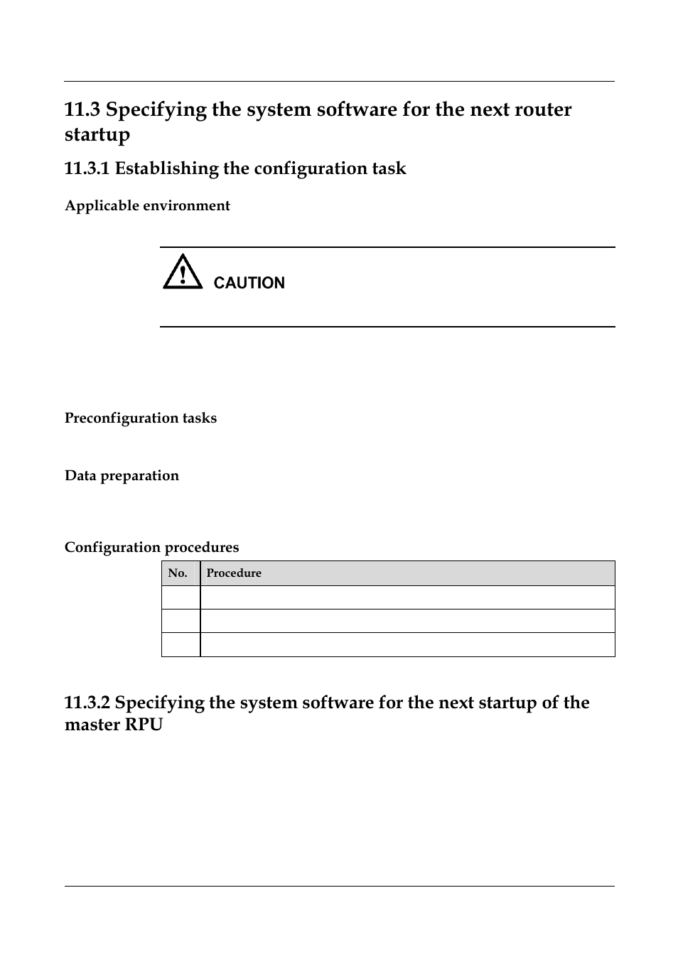 1 establishing the configuration task, Applicable environment, Preconfiguration tasks | Data preparation, Configuration procedures, 1 establishing the configuration task -3 | Panasonic NN46240-501 User Manual | Page 206 / 237
