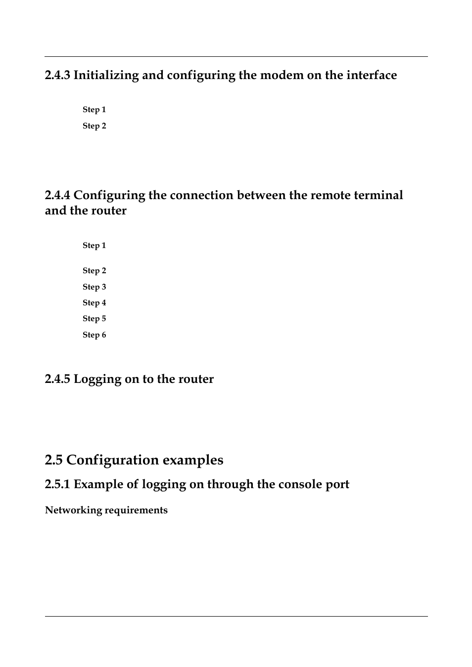 5 logging on to the router, 1 example of logging on through the console port, Networking requirements | 5 logging on to the router -7, 4 establishing the, 5 configuration examples | Panasonic NN46240-501 User Manual | Page 54 / 237