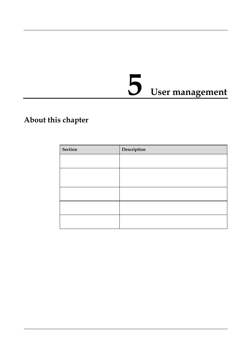 User management, 5 user management -1, About this chapter | Panasonic NN46240-501 User Manual | Page 91 / 237