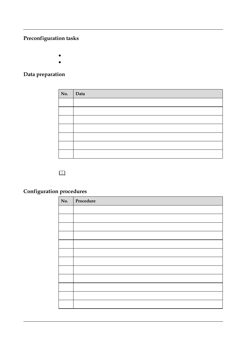 Préconfiguration tasks, Data preparation, Configuration procedures | Panasonic NN46240-501 User Manual | Page 95 / 237
