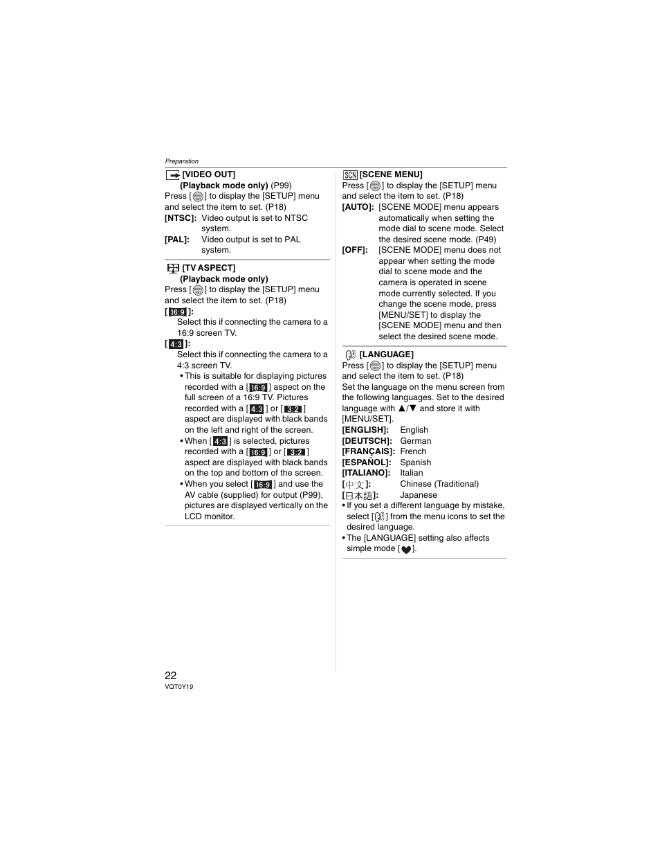 Panasonic DMC-FX50 User Manual | Page 22 / 128