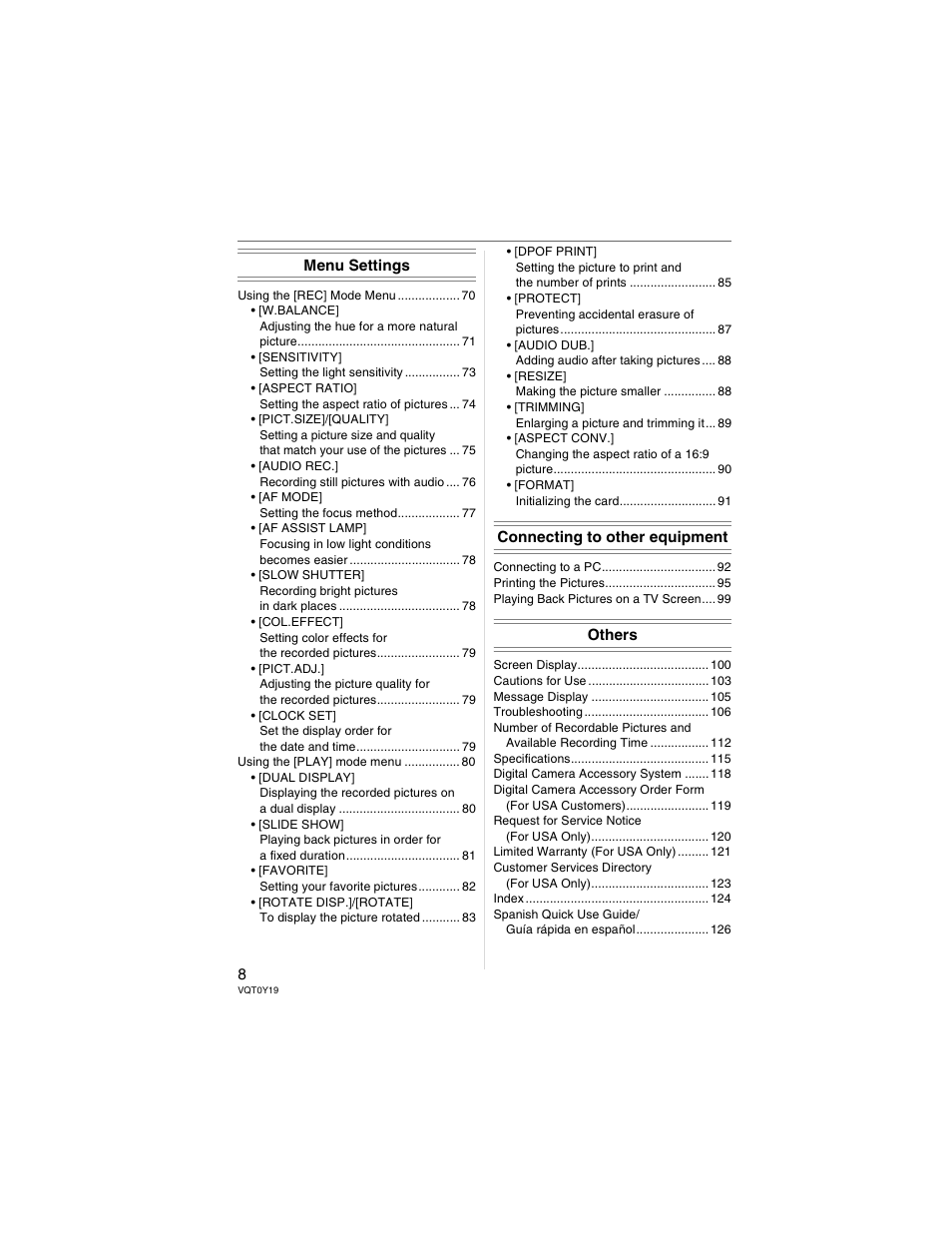 Panasonic DMC-FX50 User Manual | Page 8 / 128