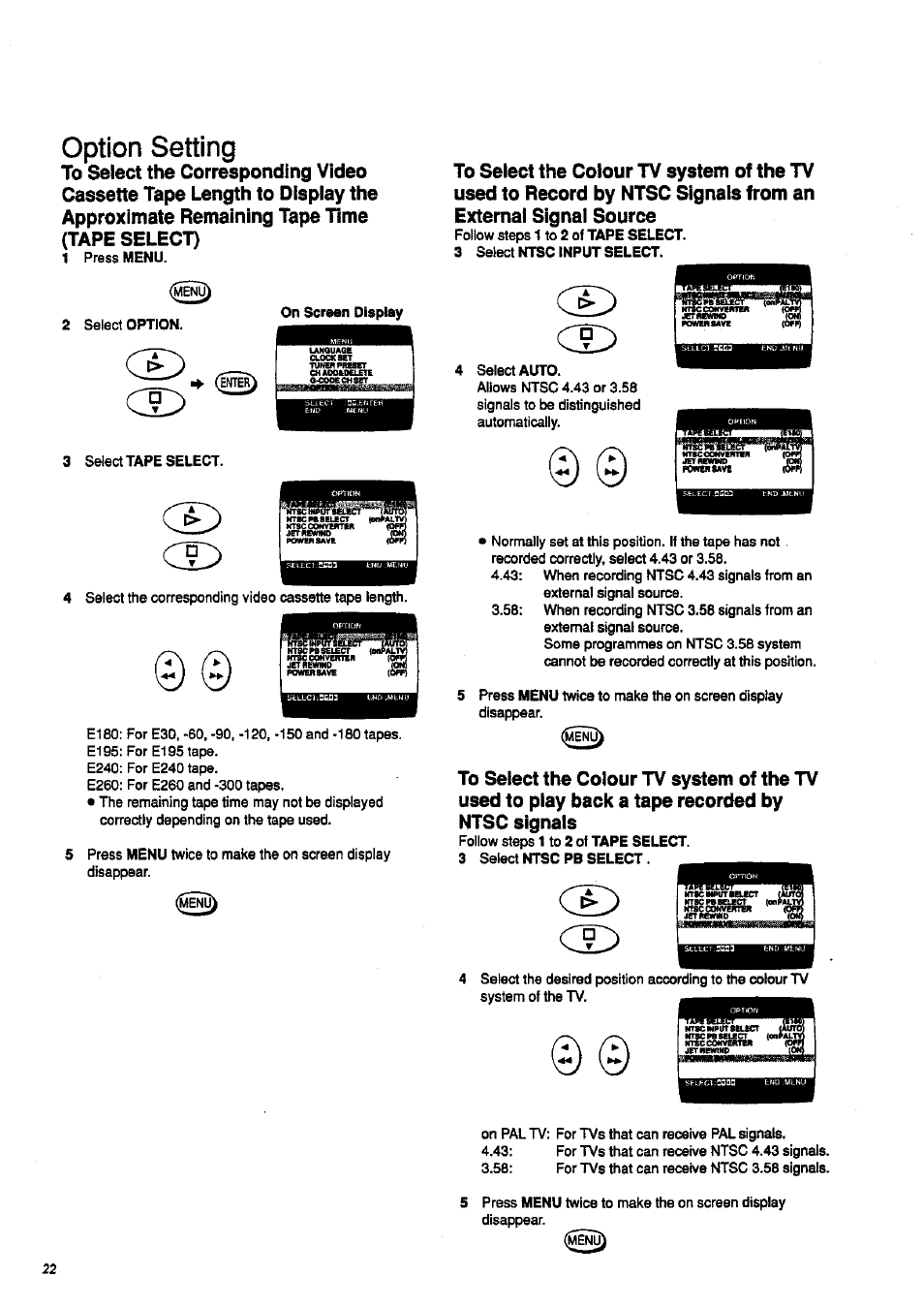 Option setting, Ci:) cd | Panasonic NV-HD 630 User Manual | Page 22 / 40