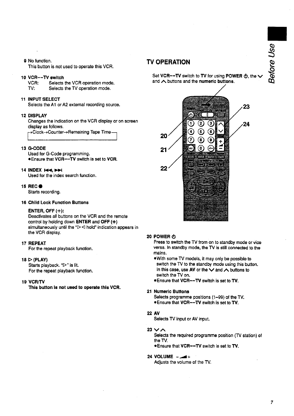 Tv operation | Panasonic NV-HD 630 User Manual | Page 7 / 40