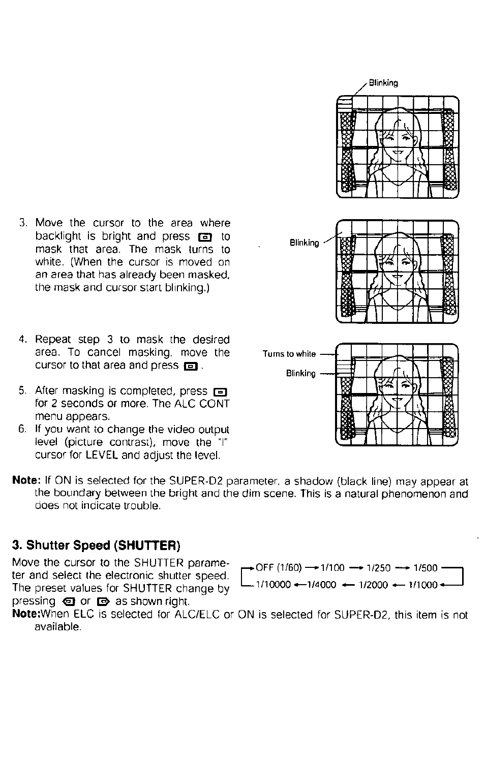 Shutter speed (shutter) | Panasonic WV-CP160 User Manual | Page 14 / 20