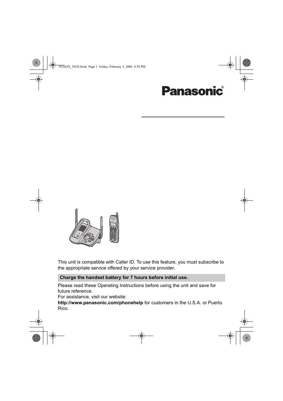 Panasonic KX-TG5631 User Manual | 64 pages