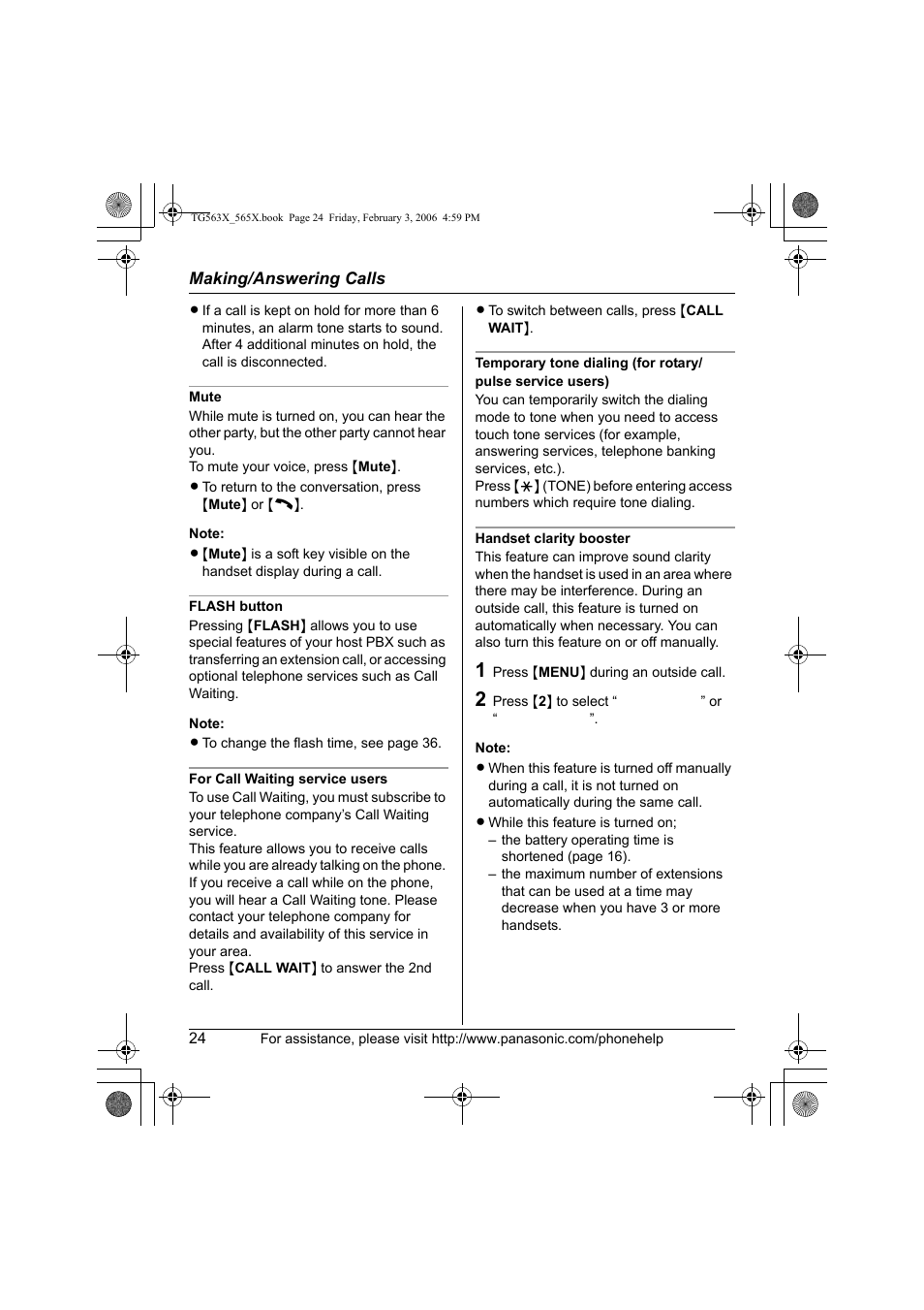 Panasonic KX-TG5631 User Manual | Page 24 / 64