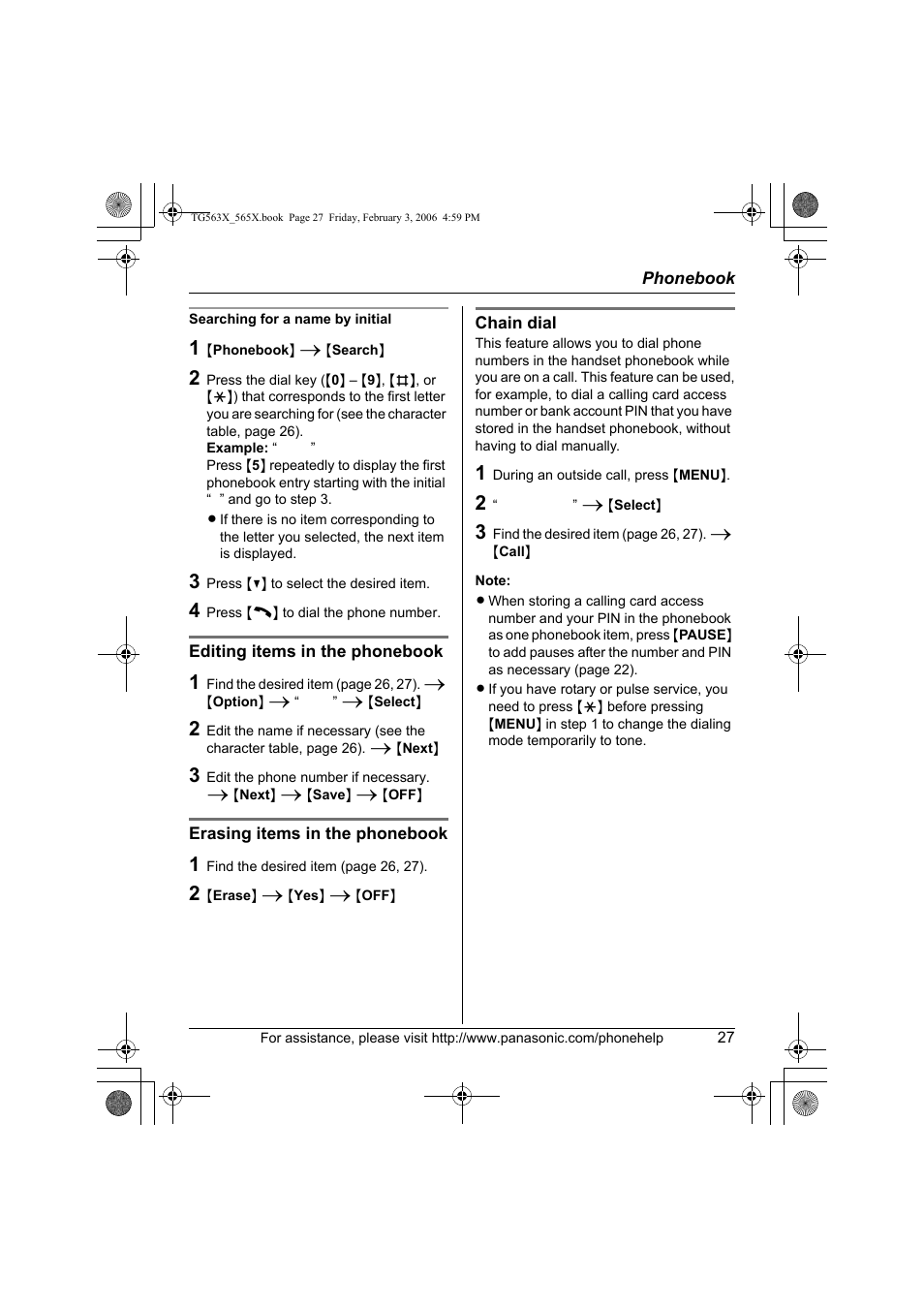 Panasonic KX-TG5631 User Manual | Page 27 / 64