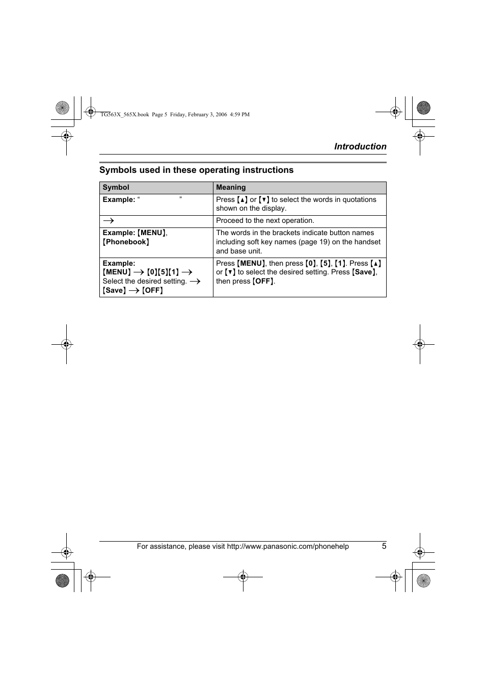 Panasonic KX-TG5631 User Manual | Page 5 / 64