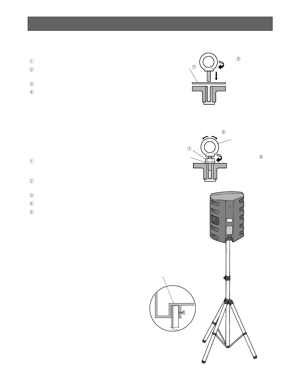 Installing the speaker, On wall or ceiling, Secure the speaker | Mounting on a stand | Panasonic WS-AT250 User Manual | Page 5 / 12