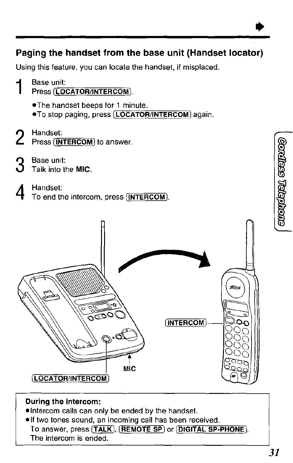 During the intercom | Panasonic KX-TCM943-B User Manual | Page 31 / 64