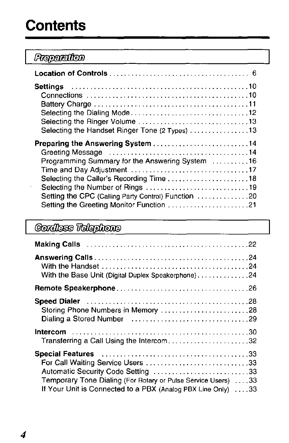 Panasonic KX-TCM943-B User Manual | Page 4 / 64