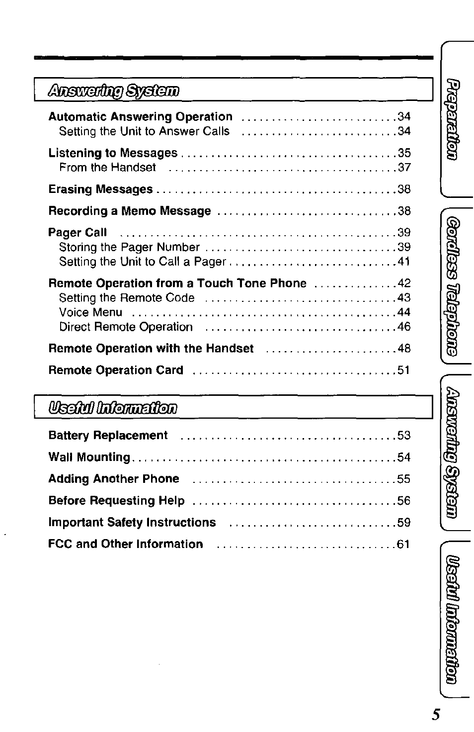 Panasonic KX-TCM943-B User Manual | Page 5 / 64