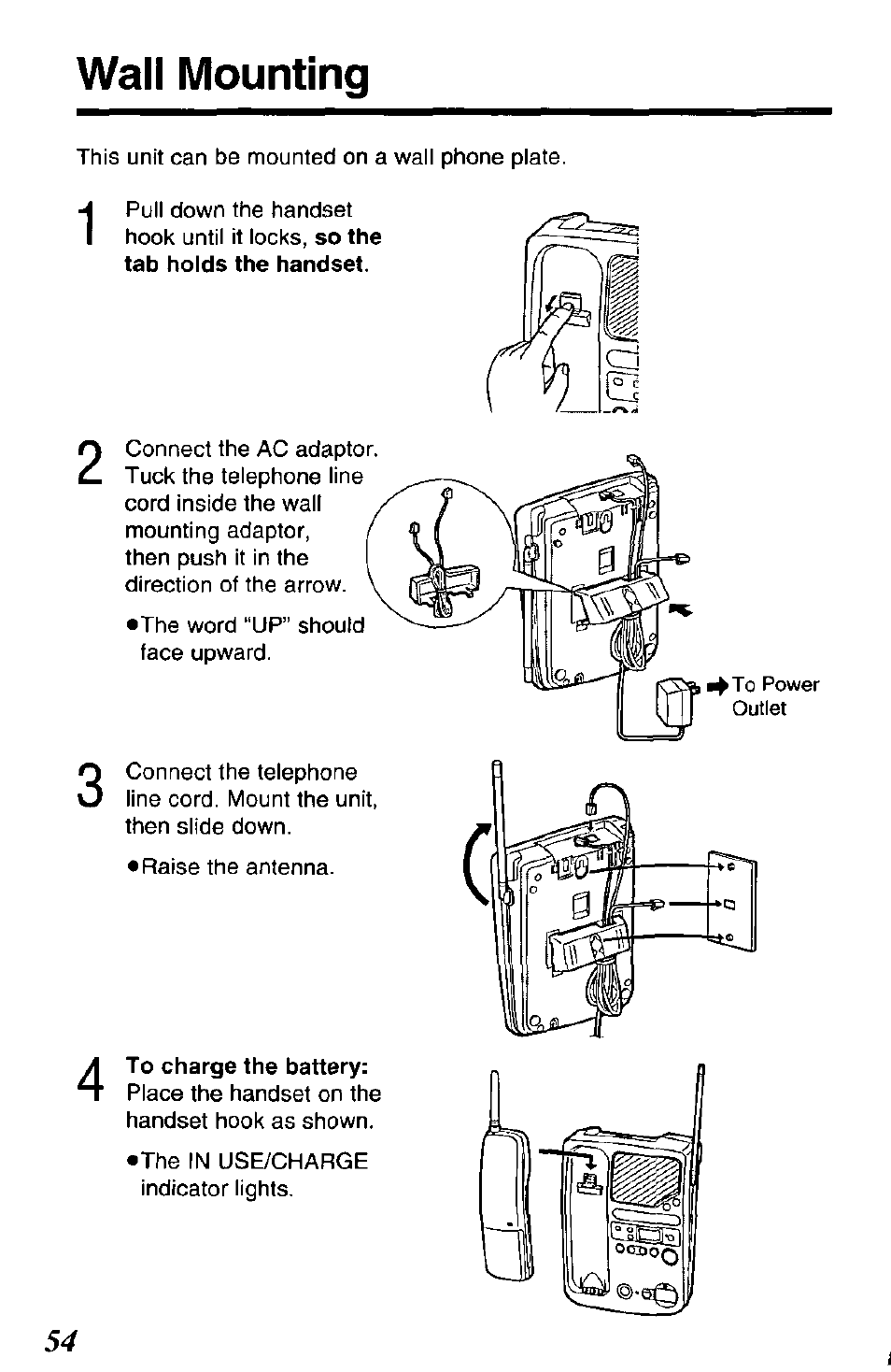 Wall mounting | Panasonic KX-TCM943-B User Manual | Page 54 / 64