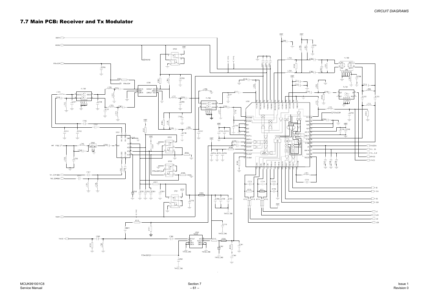 Main pcb: receiver and tx modulator, 7 main pcb: receiver and tx modulator | Panasonic EB-GD30 User Manual | Page 67 / 90