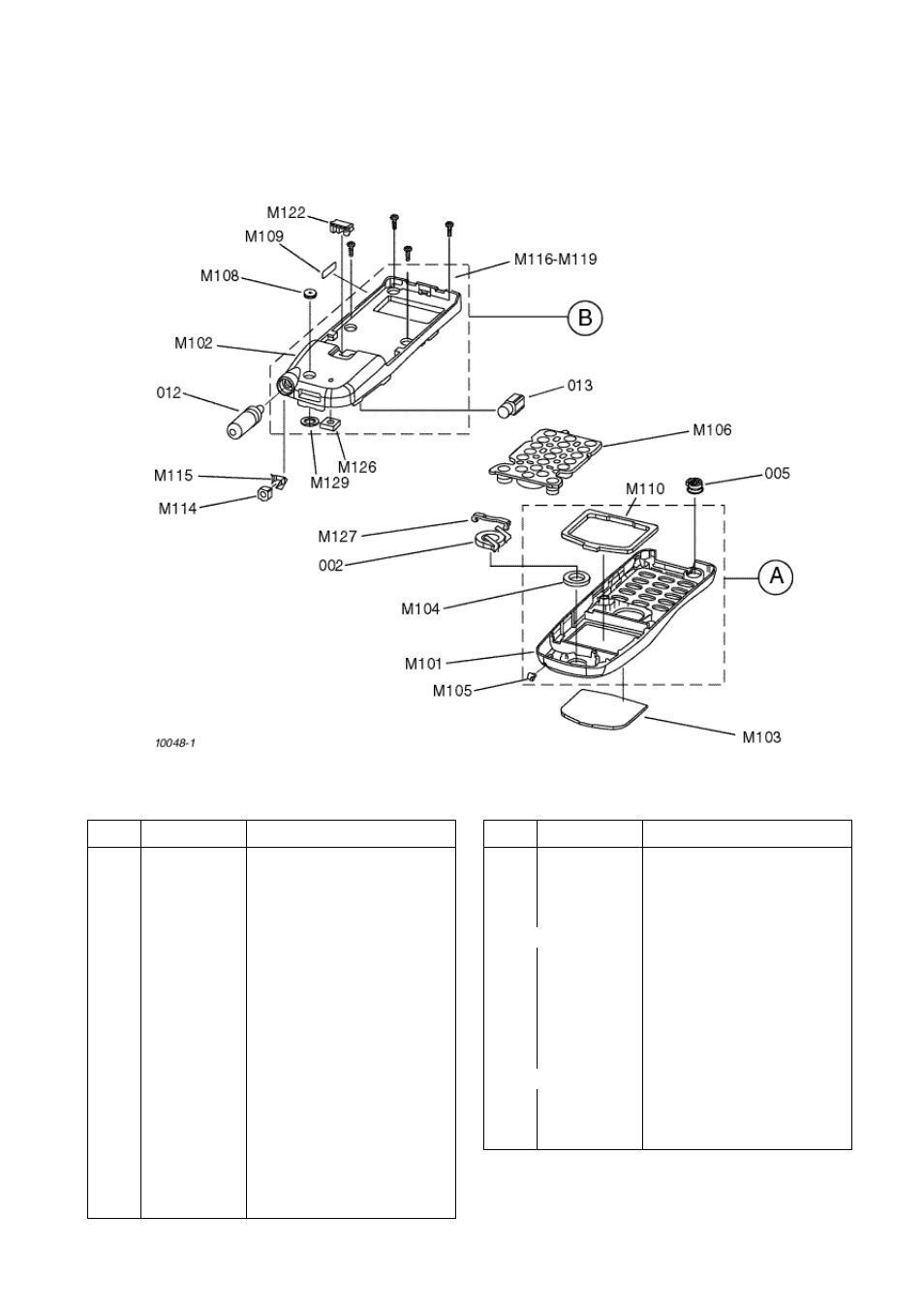 9 replacement parts list, Case parts and sub-assemblies, Gd30 case parts | 1 case parts and sub-assemblies, 1 gd30 case parts | Panasonic EB-GD30 User Manual | Page 73 / 90