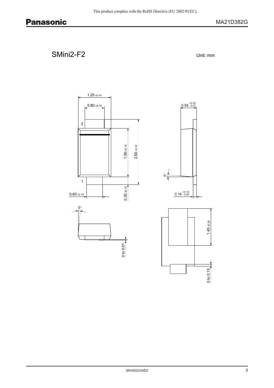 Smini2-f2, Unit: mm | Panasonic MA21D382G User Manual | Page 3 / 4