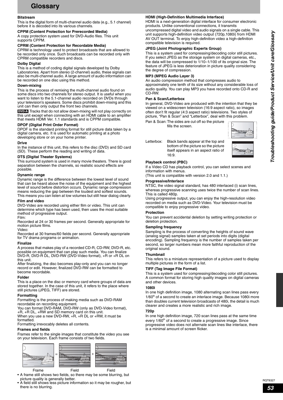 Glossary | Panasonic DMR-ES25 User Manual | Page 53 / 60