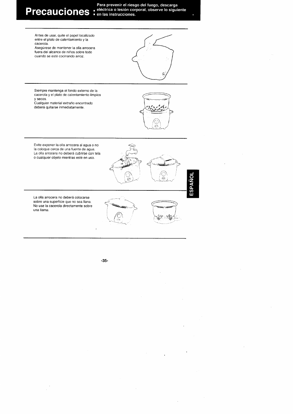 Panasonic Rice Cooker/Steamer SR'GO6FG/SR.G10FG/SR.GI8FG User Manual | Page 35 / 44