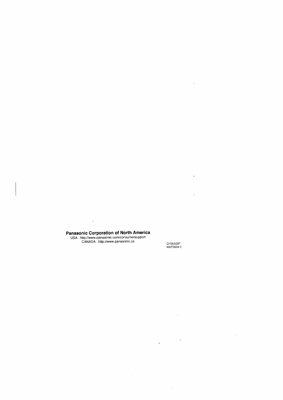Panasonic corporation of north america | Panasonic Rice Cooker/Steamer SR'GO6FG/SR.G10FG/SR.GI8FG User Manual | Page 44 / 44