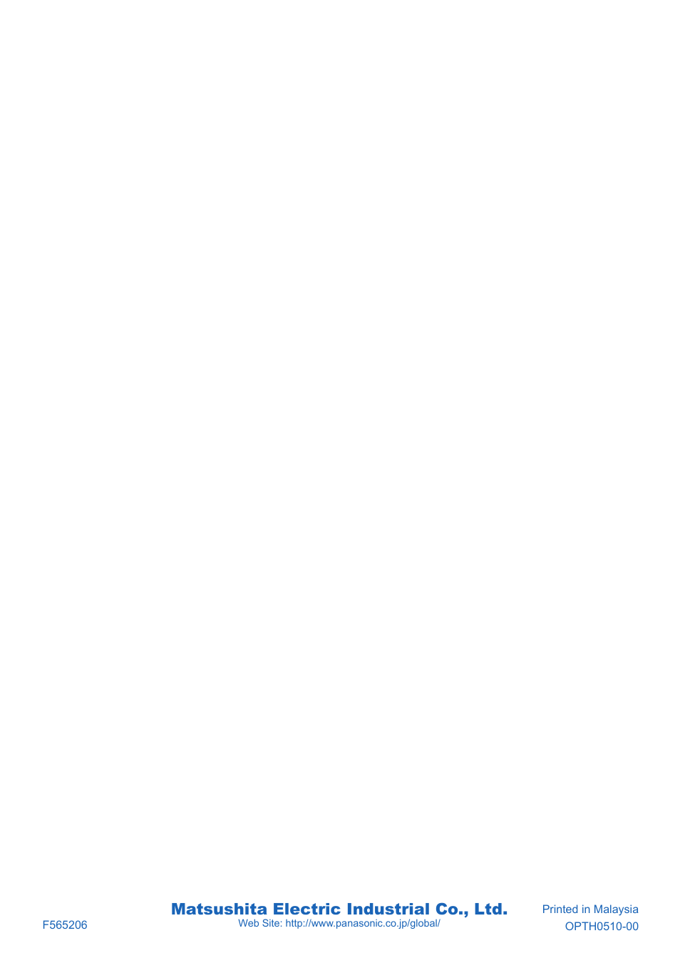 Matsushita electric industrial co., ltd | Panasonic CS-E28EKR User Manual | Page 12 / 12