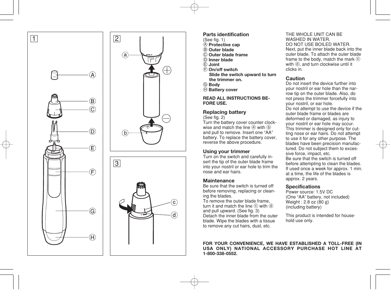 Panasonic ER405/407 User Manual | Page 2 / 2
