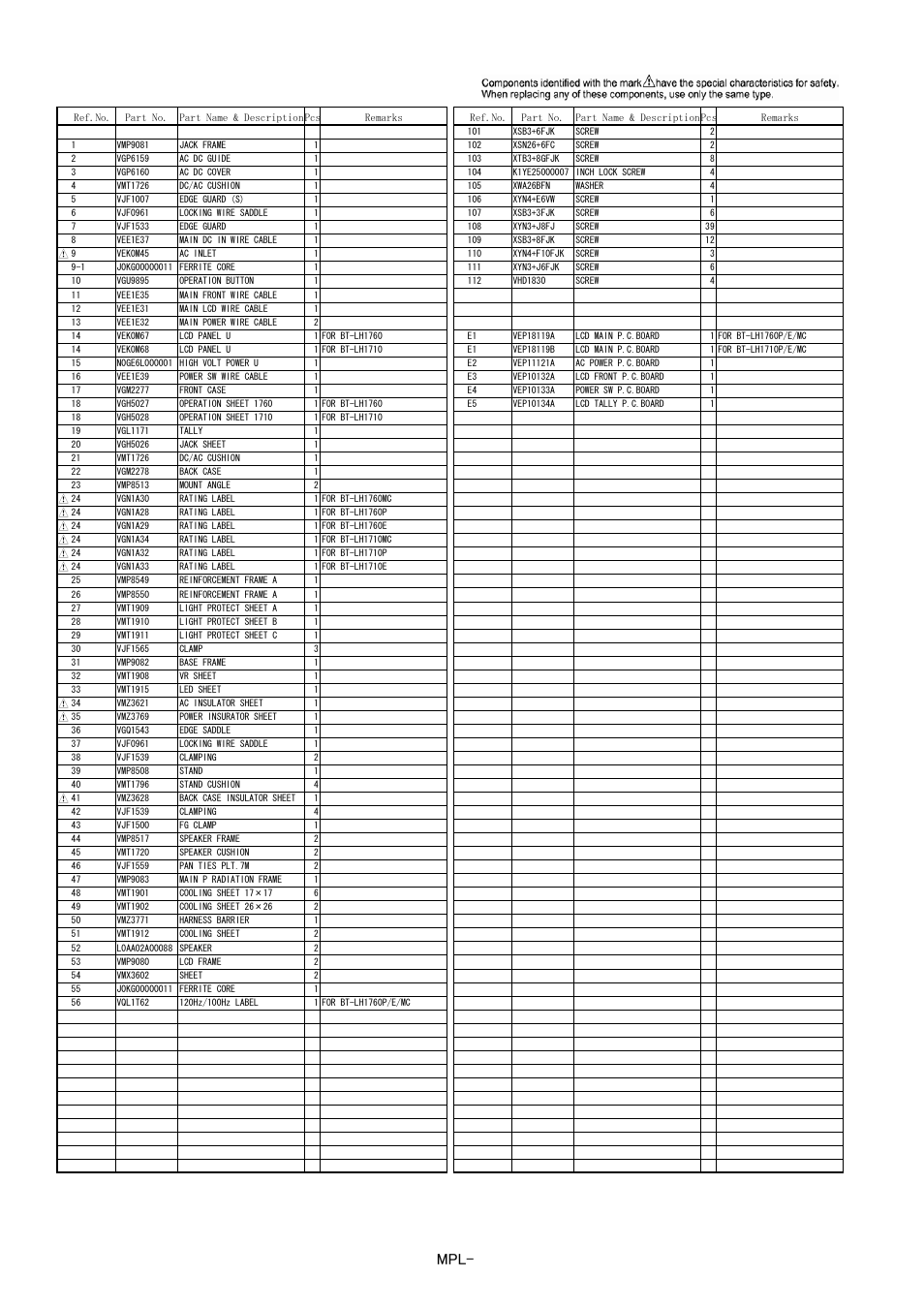 Casing parts assembly | Panasonic BT-LH1710MC User Manual | Page 3 / 5