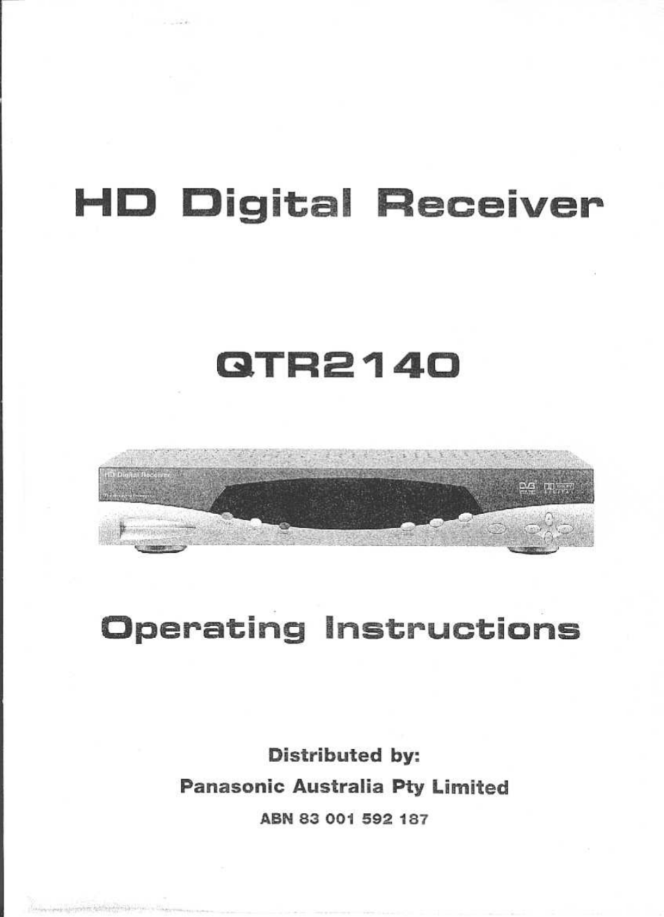 Panasonic QTR 2140 User Manual | 22 pages
